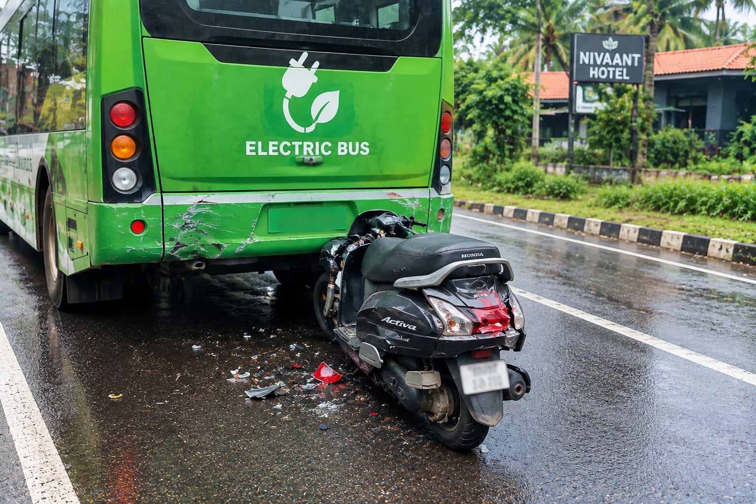 Scooter Rider Seriously Injured After Electric Bus Collision At Kundai