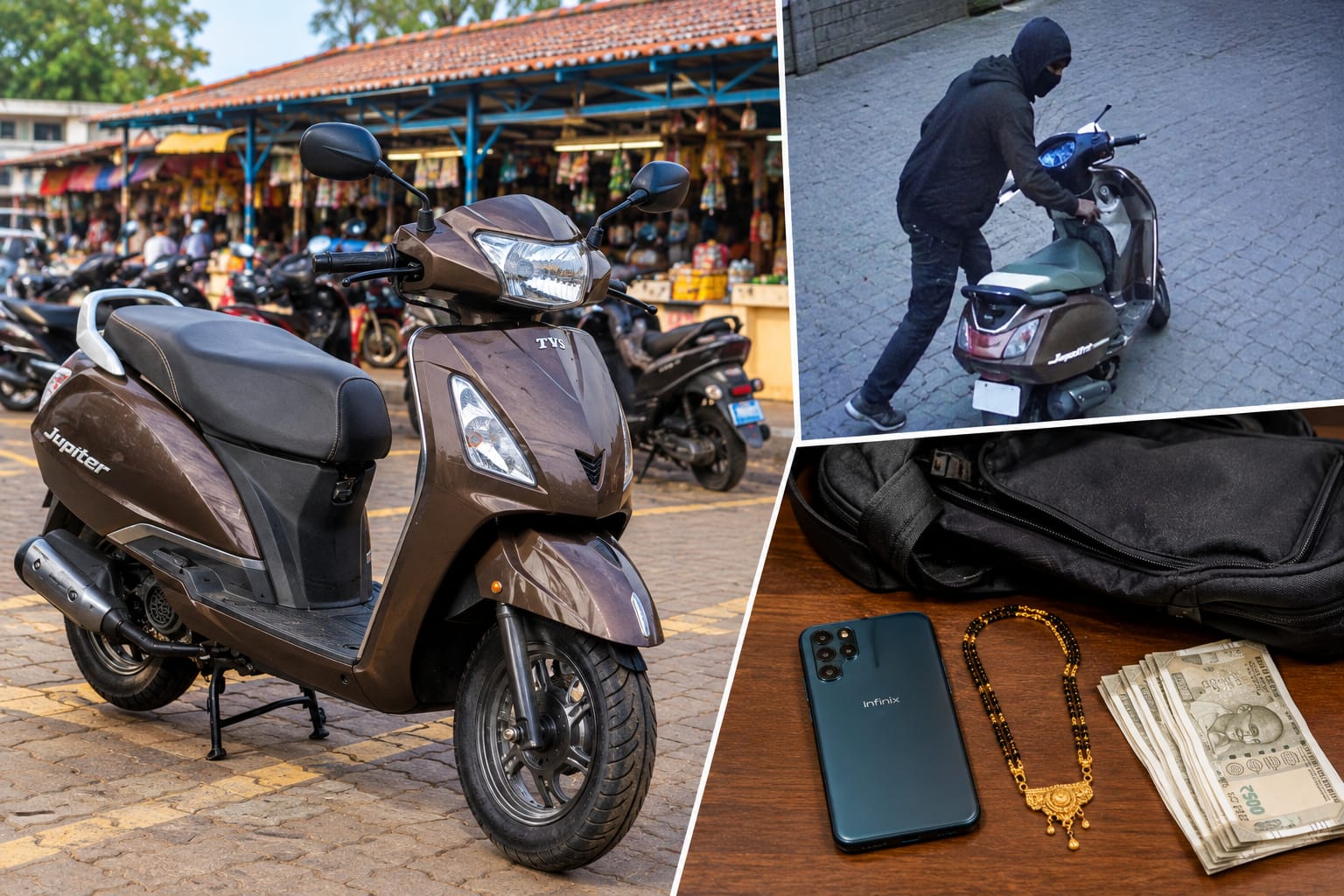 Scooter, Gold Mangalsutra and Cash Stolen from Curchorem Market