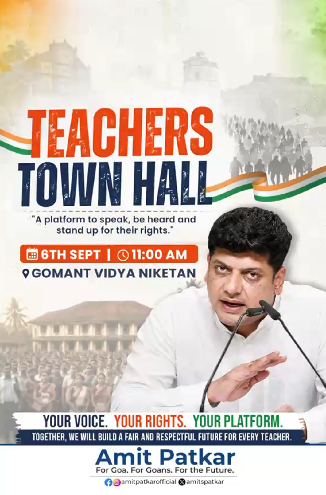 Amit Patkar to Host Teachers’ Town Hall in Margao on September 6