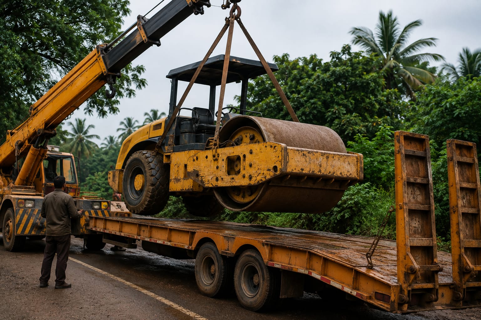 8 Lakh Road Roller Stolen in Bogmalo, Hydra Crane Used