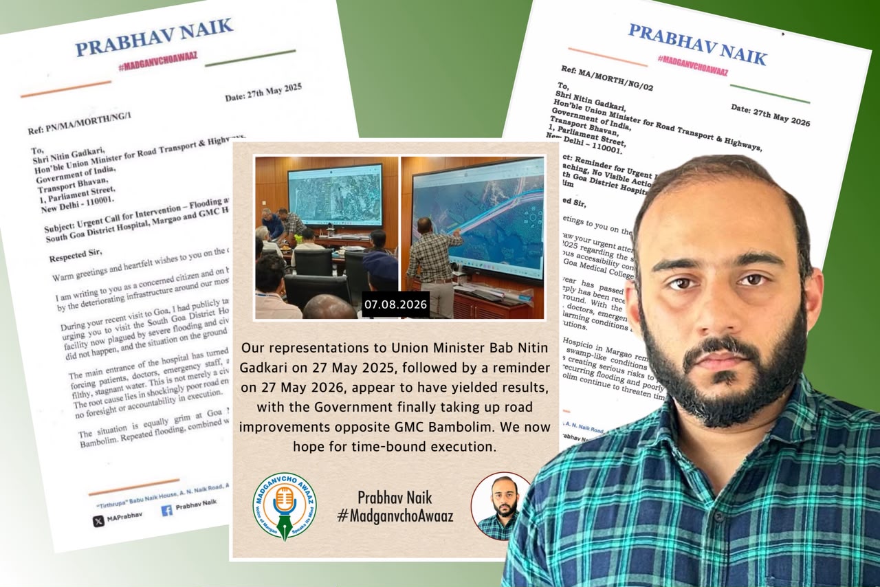 Madganvcho Awaaz Says Repeated Appeals Led to GMC Bambolim Road Push