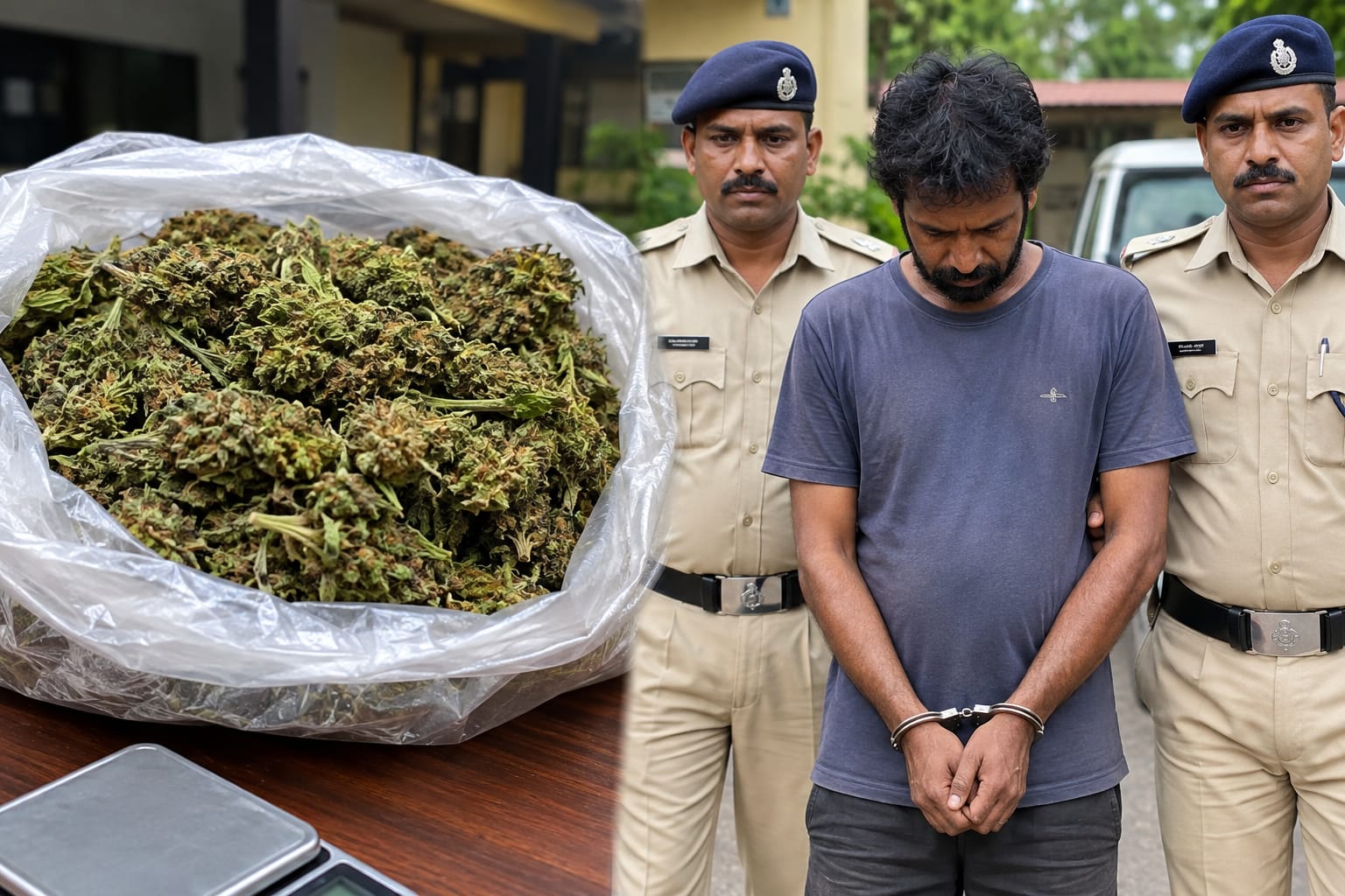 1.04 Kg Suspected Ganja Seized in Canacona, Man Arrested