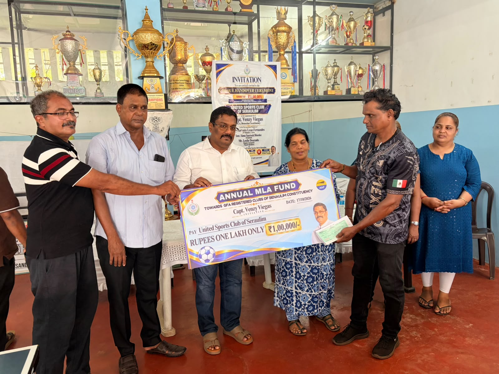 Venzy Viegas Launches Annual ₹1 Lakh Support Scheme for GFA-Registered Clubs in Benaulim, Criticises BJP Over Lack of Support