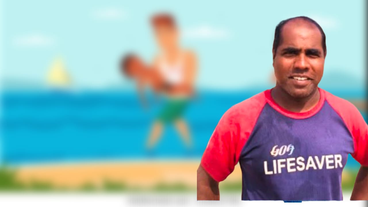 Life Guard Captain Sujan Sitaram Nagvekar saved the life of Five year old child who was drowning.