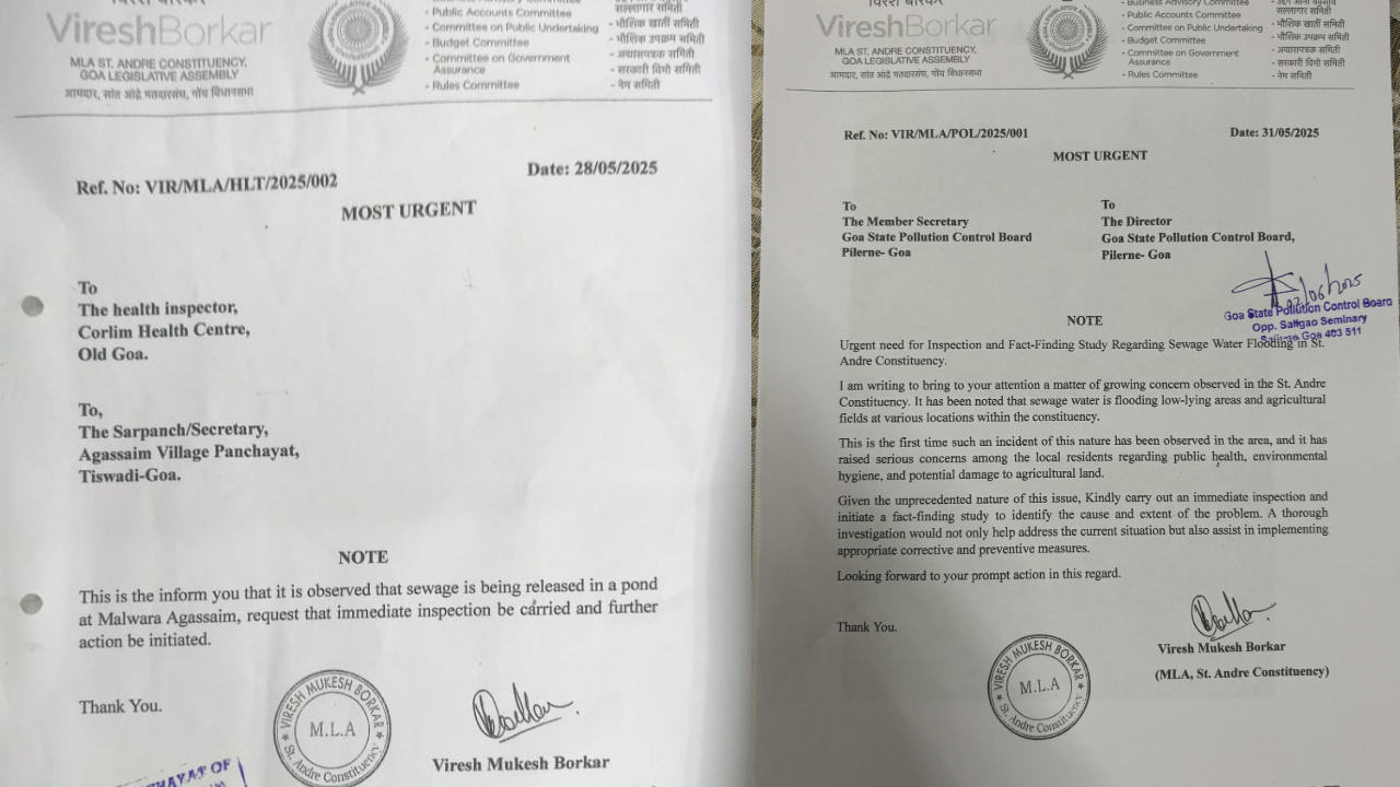*MLA Viresh Borkar Demands Urgent Action on Sewage Water Flooding in Agassaim & Goa Velha**