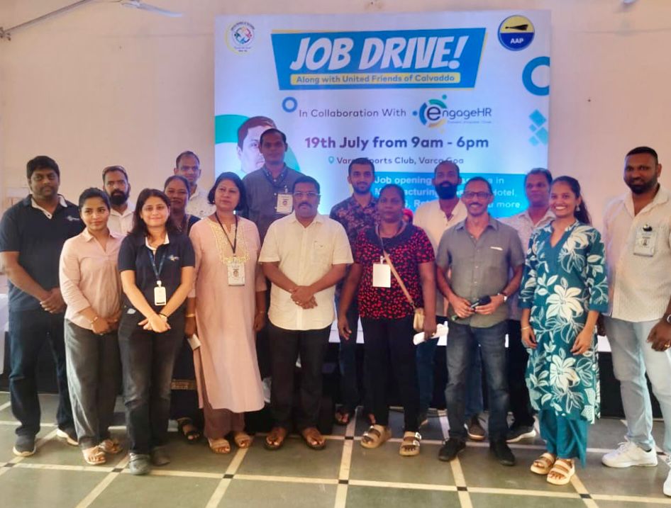 Aam Aadmi Party, GoaMassive Response to Job Fair Organized by MLA Venzy Viegas in Varca: Participation from 25 Companies.