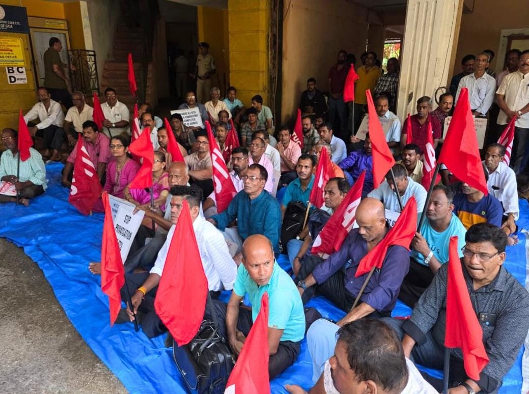 KTCL Drivers and Employees Stage One-Day Hunger Strike in Porvorim..