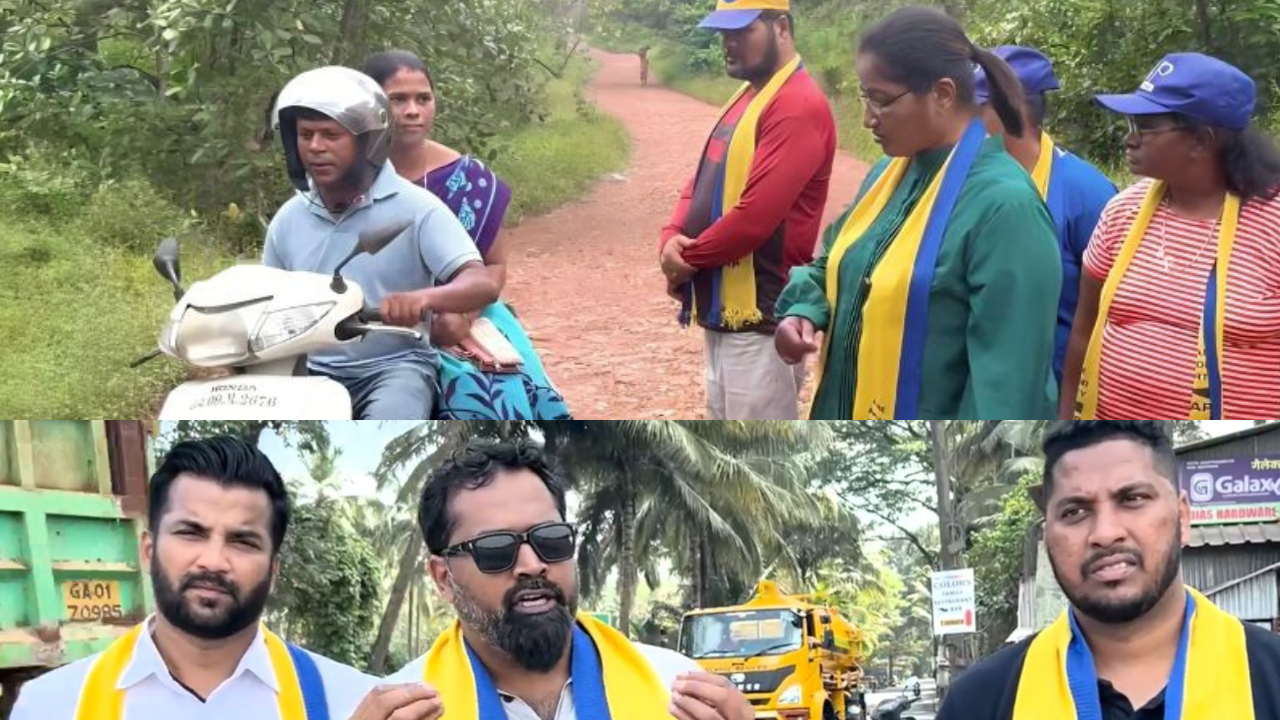 AAP’s Statewide Push for Better Roads Continues, Inspection in Saligao and protest in Quepem Highlight BJP's Neglect.
