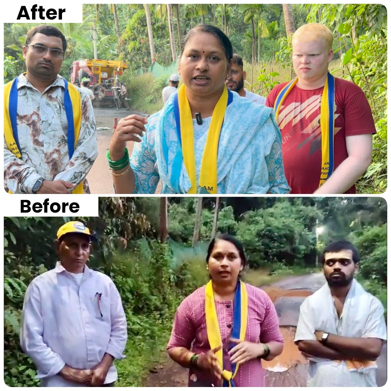 After AAP Exposed Pathetic Road Condition in Tuem, Jet patcher Work Begins at Tuem IDC Road in Just 3 Days“ We welcome the action, but Tuem needs full road recarpeting — not short-term jetpatcher patchwork” – Suvarna Harmalkar* *" Crores worth of road re