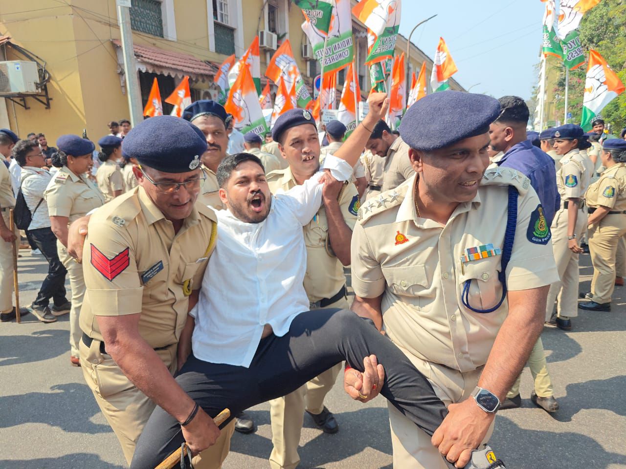 Goa Congress Youth Protest Over Unemployment; Five Detained by Panaji Police.