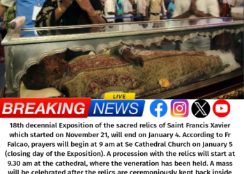 Veneration of St Francis Xavier’s relics ends today