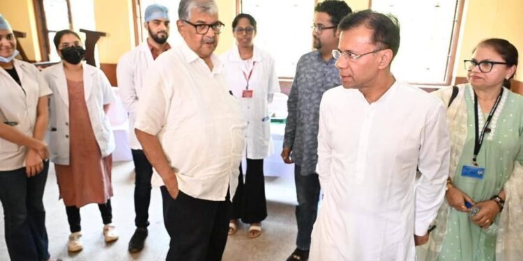 Goa Health Minister Vishwajit P. Rane inaugurates Mega Medical Camp at Marina English High School, Nuvem.