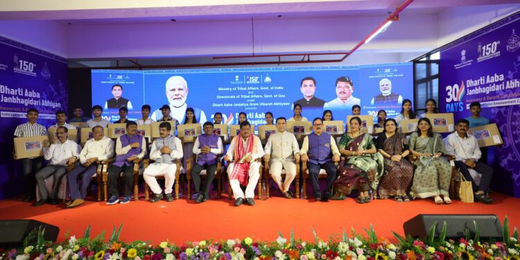 *Department of ITE&C Distributes Laptops to Tribal Students at Sanguem Empowerment Camp**