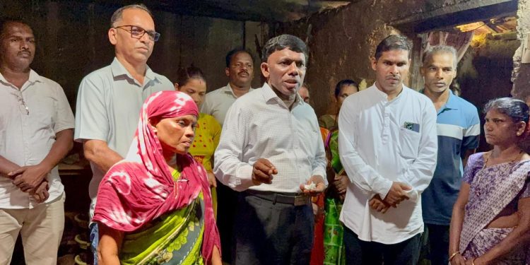 Min Tawadkar Assures New Home For Widow Family In Marlim.